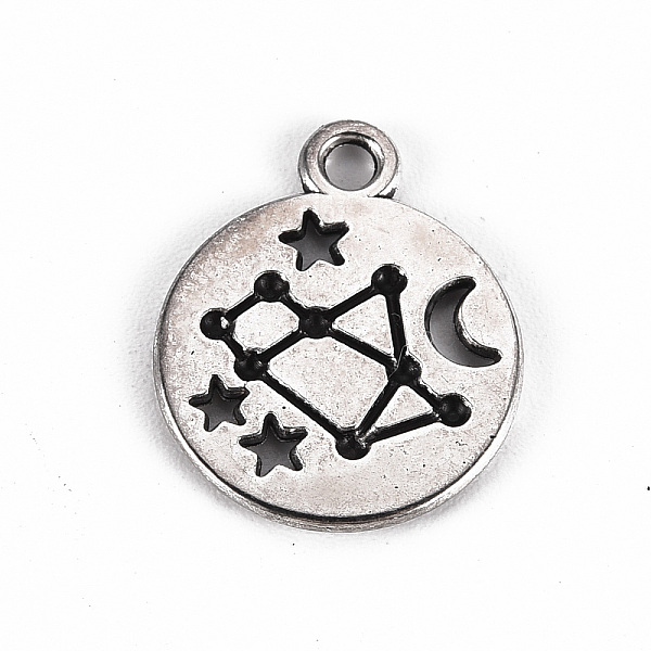 

PandaHall Tibetan Style Alloy Pendants, Lead Free & Cadmium Free, Flat Round with Moon and Star, Antique Silver, 16.5x13.5x1mm, Hole: 1.5mm...