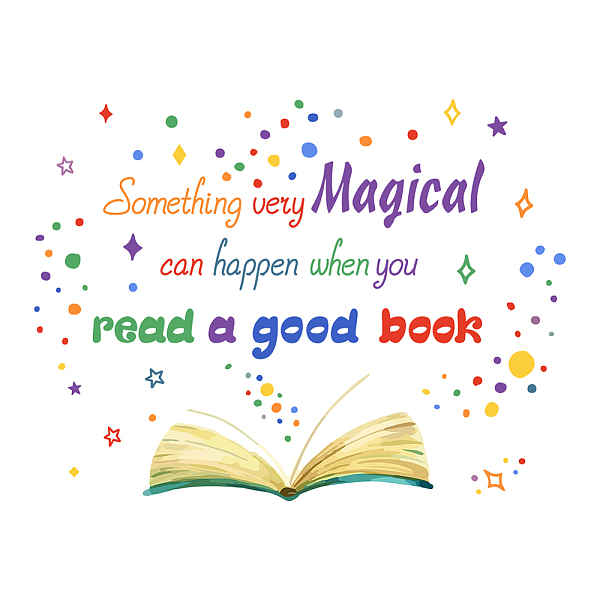

PandaHall PVC Wall Stickers, Wall Decoration, Book Pattern, 290x900mm PVC Book