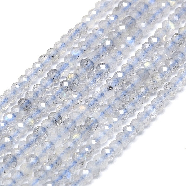 

PandaHall Natural Labradorite Beads Strands, Faceted, Rondelle, 2~2.5x2mm, Hole: 0.5mm, about 223~226pcs/strand, 14.96~15.16 inch(38~38.5cm)...