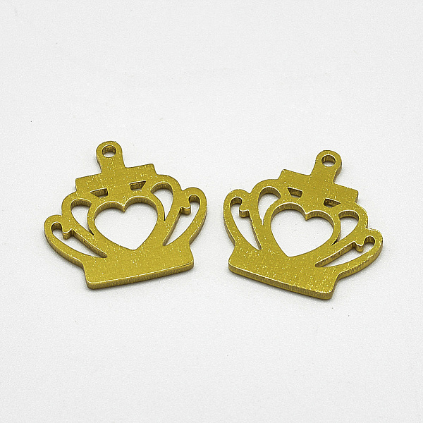

PandaHall Aluminum Pendants, Crown, Dark Goldenrod, 25x24.5x1.5mm, Hole: 2mm Aluminum Crown