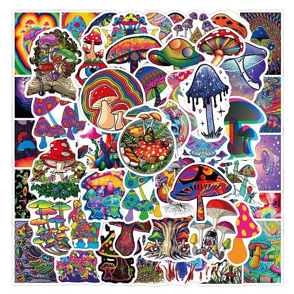 

PandaHall 50Pcs Rainbow Color PVC Waterproof Cartoon Stickers, Self-adhesive Plant Decals, for Suitcase, Skateboard, Refrigerator, Helmet...