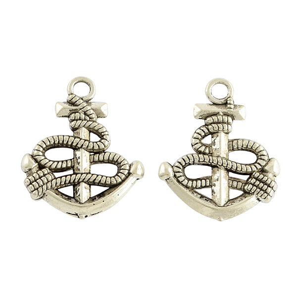 

PandaHall Tibetan Style Alloy Anchor Pendants, Cadmium Free & Lead Free, Antique Silver, 24x19.5x3mm, Hole: 2.5mm Alloy Anchor & Helm
