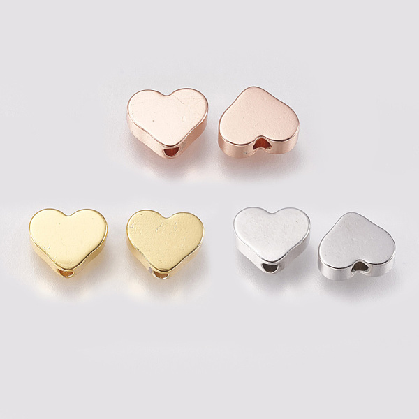 

PandaHall Brass Beads, Heart, Mixed Color, 6.5x8x2.5mm, Hole: 1.5mm Brass Heart