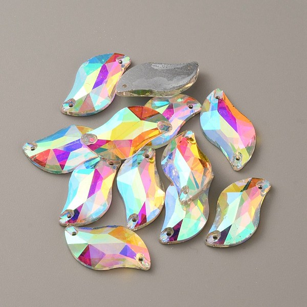 

PandaHall Sew on Rhinestones, Glass Rhinestone, 2-Holes Links, Garment Accessories, S Shape, Crystal AB, 29.5x16x5.5mm, Hole: 1.4mm Glass..., Clear