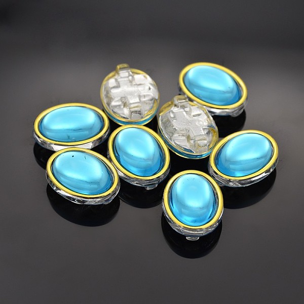 

PandaHall Sew on Taiwan Acrylic, Multi-strand Links, Garment Accessories, Oval, Deep Sky Blue, 11x9x6mm, Hole: 1mm Acrylic Rhinestone Oval...
