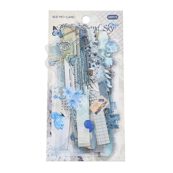 

PandaHall 20Pcs Lab Theme Long Waterproof PVC Self-Adhesive Decorative Stickers, for DIY Scrapbooking, Mixed Shapes, Light Sky Blue...
