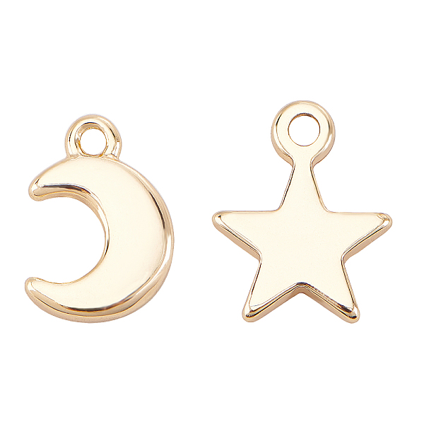 

PandaHall BENECREAT 32Pcs 2 Style Long-Lasting Plated Brass Charms, with Loops, Moon & Star, Nickel Free, Real 18K Gold Plated, 7.5x5x1mm...