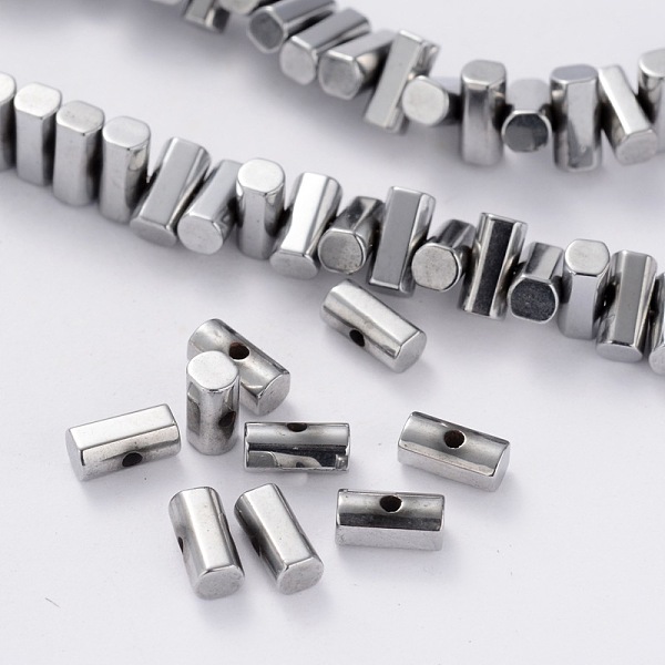 

PandaHall Electroplated Column Non-magnetic Synthetic Hematite Bead Strands, Mixed Color, 6x3mm, Hole: 1mm, about 137pcs/strand, 15.7 inch...