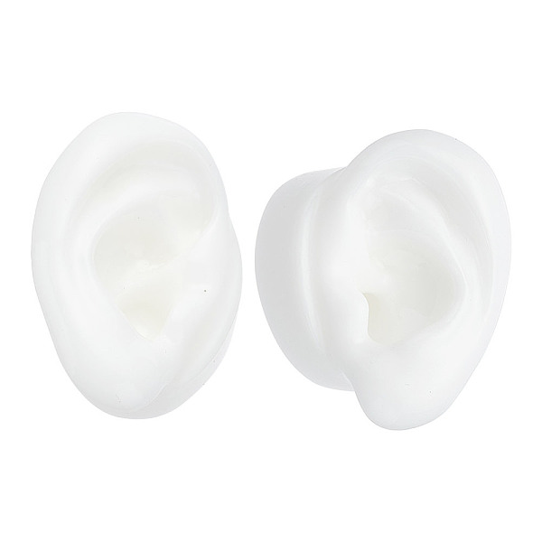

PandaHall ARRICRAFT 2Pcs 2 Style Soft Silicone Ear Displays Mould, Earrings Ear Stud Display Teaching Tools for Piercing Suture Acupuncture..., White