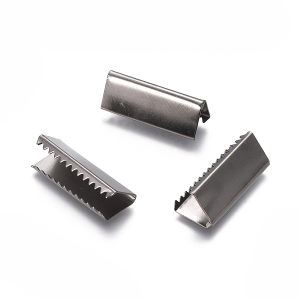 

PandaHall Iron Ribbon Crimp Ends, Crimp End Findings, Gunmetal, 6.8x25mm Iron
