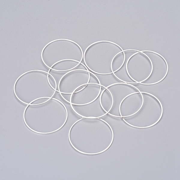 

PandaHall Brass Linking Rings, Silver, 18x0.7~1mm Brass Ring