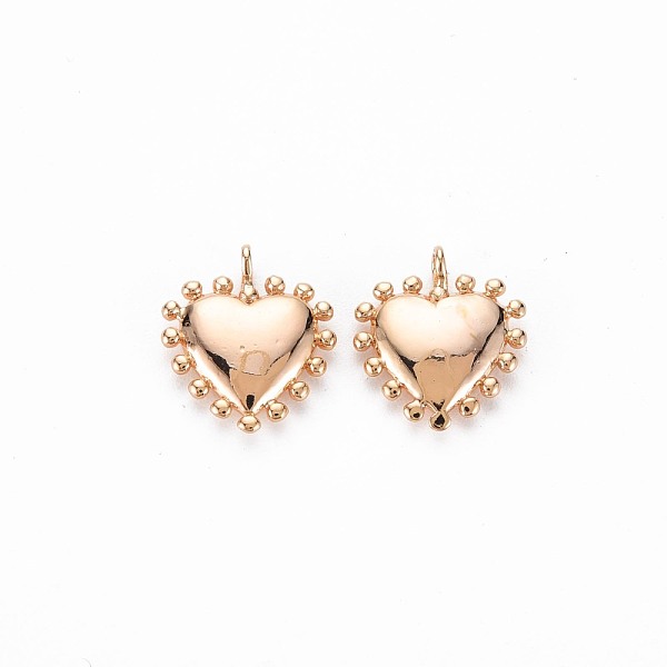 

PandaHall Brass Charms, Nickel Free, Heart, Real 18K Gold Plated, 14x12x2.5mm, Hole: 1.4mm Brass Heart