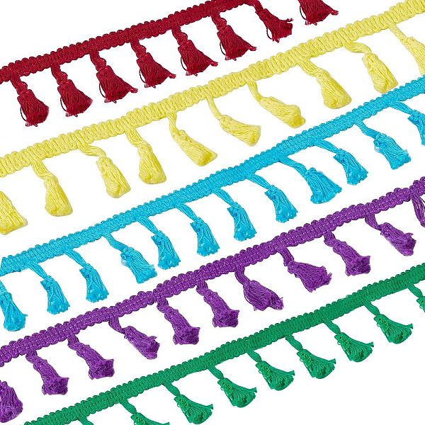 5 Rolls 5 Colors Cotton Tassel Ribbons