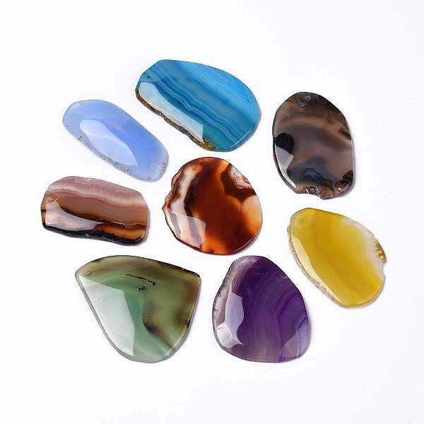 

PandaHall Natural Agate Big Pendants, Nuggets Charms, Dyed & Heated, Mixed Color, 58~69x30~59x5~9mm, Hole: 1.5mm Natural Agate Nuggets..., Multicolor