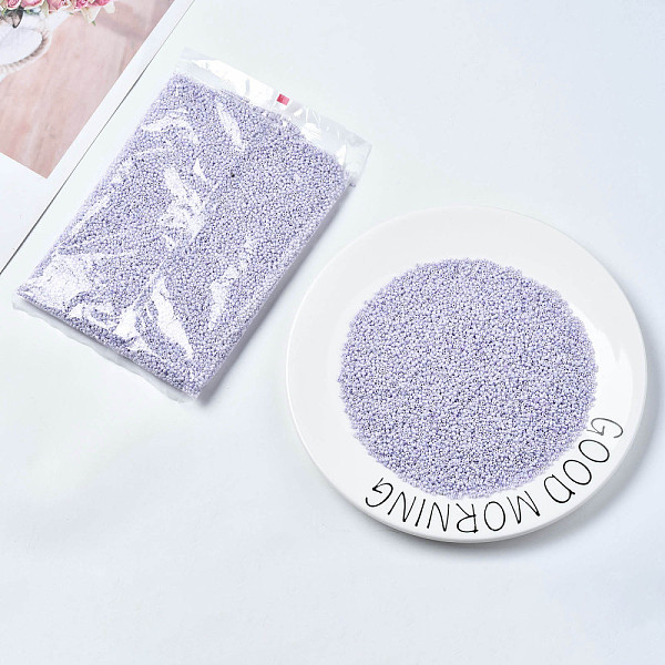 

PandaHall Glass Seed Beads, Baking Paint, Round Hole, Round, Lilac, 2~3x1.5~2mm, Hole: 0.8mm, about 450g/Pound Glass Purple