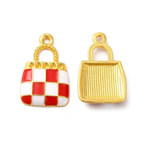 

PandaHall Rack Plating Alloy Enamel Pendant Rhinestone Settings, Tartan Handbag Charms, Golden, Red, Fit For 1mm Rhinestone, 20.5x13x2.5mm...