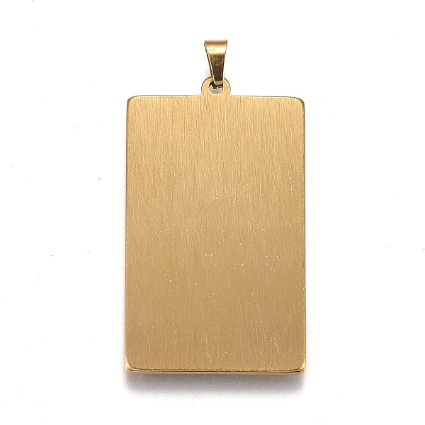 

PandaHall Titanium Steel Pendants, Tarot Card Pendants, Rectangle with Tarot The Sun XIX, Golden, 41x24x2mm, Hole: 6x3.5mm Titanium Steel...