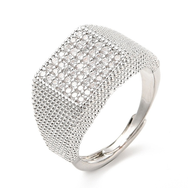 

PandaHall Rack Plating Brass Micro Pave Cubic Zirconia Rings, Adjustable Rings, Cadmium Free & Lead Free, Long-Lasting Plated, Platinum, US..., Clear
