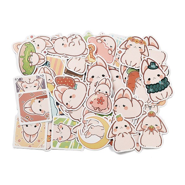 

PandaHall 50Pcs Paper Stickers, for DIY Scrapbooking, Journal Decoration, Rabbit, Mixed Color, 40~67x45~74x0.1mm, about 50Pcs/Bag Paper..., Multicolor