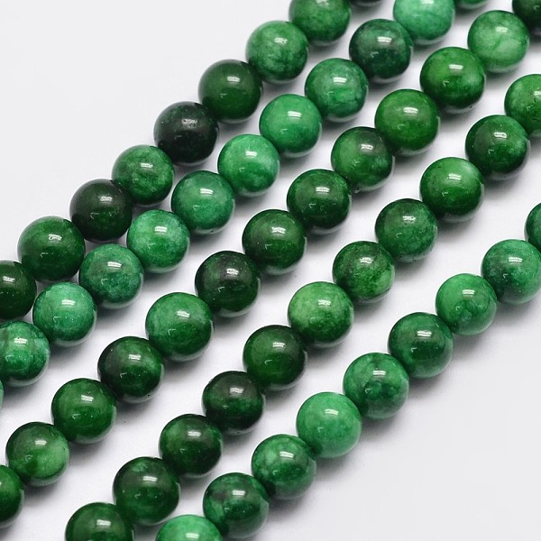 

PandaHall Natural Malaysia Jade Beads Strands, Round, Dyed, Dark Green, 6mm, Hole: 0.8mm, about 64pcs/strand, 15 inch Malaysia Jade Round...