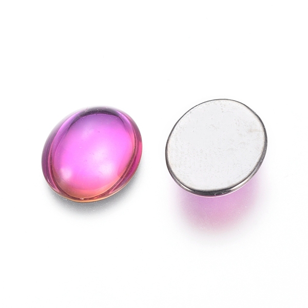 

PandaHall Transparent K9 Glass Cabochons, Flat Back, Oval, Mixed Color, 12x10x3.5mm Glass Oval Multicolor