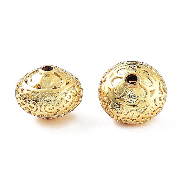 

PandaHall Rack Plating Brass Beads, Cadmium Free & Lead Free, Flat Round with Knot, Real 18K Gold Plated, 10x8mm, Hole: 1.5mm Brass Flat...