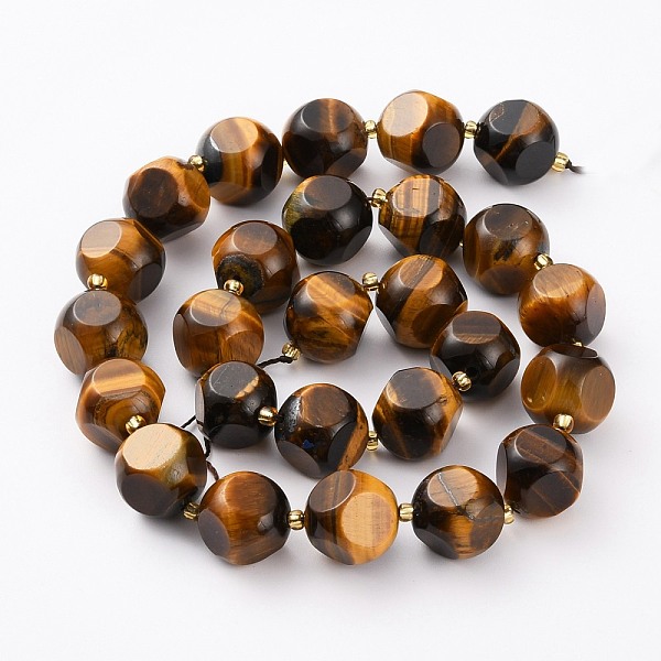 

PandaHall Natural Tiger Eye Beads Strands, with Seed Beads, Six Sided Celestial Dice, Faceted, 14~14.5x14~14.5mm, Hole: 1mm, about...