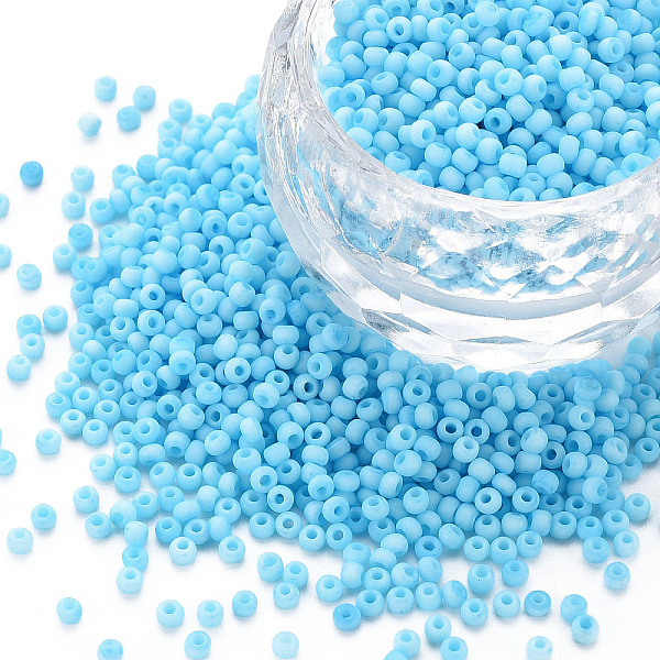 

PandaHall 13/0 Glass Seed Beads, Macaron Color, Round Hole, Round, Deep Sky Blue, 13/0, 2~2.3x1.5mm, Hole: 0.8mm, about 450g/bag Glass