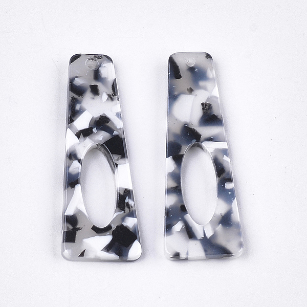 

PandaHall Cellulose Acetate(Resin) Pendants, Trapezoid, Black, 39x14x3mm, Hole: 1.5mm Cellulose Acetate Trapezoid Black