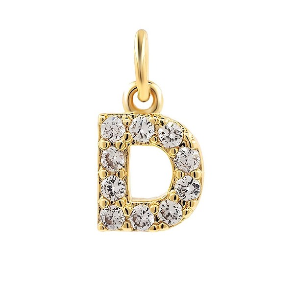 

PandaHall Brass Cubic Zirconia Pendants with Jump Rings, Real 18K Gold Plated, Letter D, 13.5x8.9x2.2mm, Hole: 2.8mm Brass+Cubic Zirconia..., Clear
