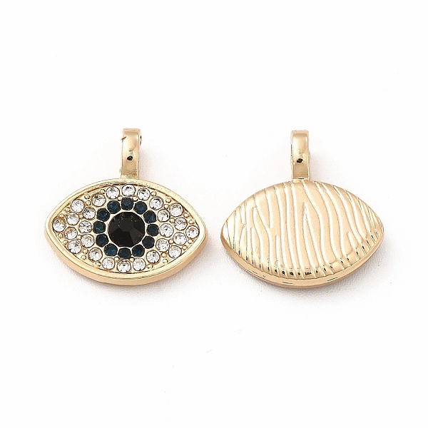 

PandaHall Rack Plating Eco-friendly Alloy Rhinestone Charms, Evil Eye Charm, Golden, 14.5x14x3mm, Hole: 1.8x2.5mm Alloy+Rhinestone Evil Eye..., Clear