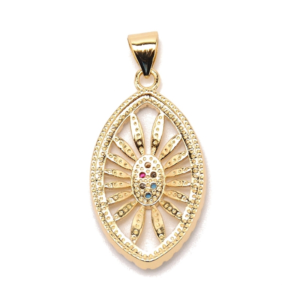 

PandaHall Brass Micro Pave Cubic Zirconia Pendants, Eye, Colorful, 31.5x15x3.5mm, Hole: 4.5x3.2mm Brass+Cubic Zirconia Eye