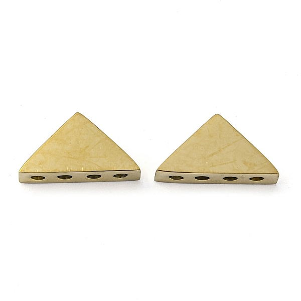 

PandaHall Ion Plating(IP) 304 Stainless Steel Multi-Strand Links, Triangle, Golden, 6.5x13x4mm, Hole: 1.4mm 304 Stainless Steel Triangle