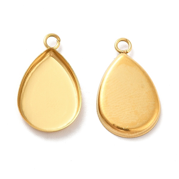 

PandaHall Ion Plating(IP) 304 Stainless Steel Pendant Cabochon Settings, Plain Edge Bezel Cups, Drop, Golden, Tray: 14x9mm, 17.5x10.5x1.8mm...