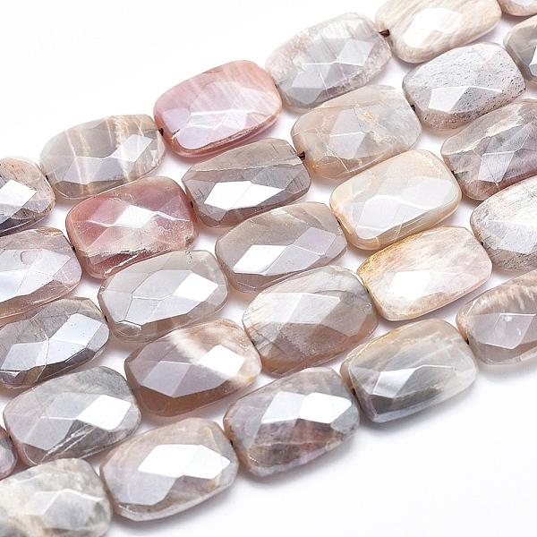 

PandaHall Electroplate Natural Sunstone Beads Strands, Faceted, Rectangle, 18x13x5.5~6mm, Hole: 1.5mm, about 22pcs/strand, 15.7 inch...