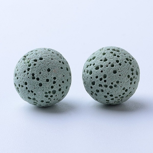 

PandaHall Unwaxed Natural Lava Rock Beads, for Perfume Essential Oil Beads, Aromatherapy Beads, Dyed, Round, No Hole/Undrilled, Light Green...