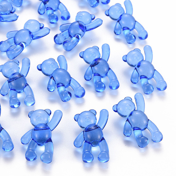 

PandaHall Transparent Acrylic Beads, Bear, Blue, 37x28x13mm, Hole: 2.5mm, about 133pcs/500g Acrylic Bear Blue
