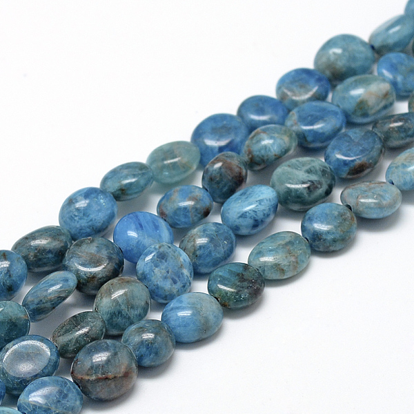 

PandaHall Natural Apatite Beads Strands, Oval, 8~15x7~12x4~12mm, Hole: 1mm, about 30~45pcs/strand, 15.7 Apatite Oval