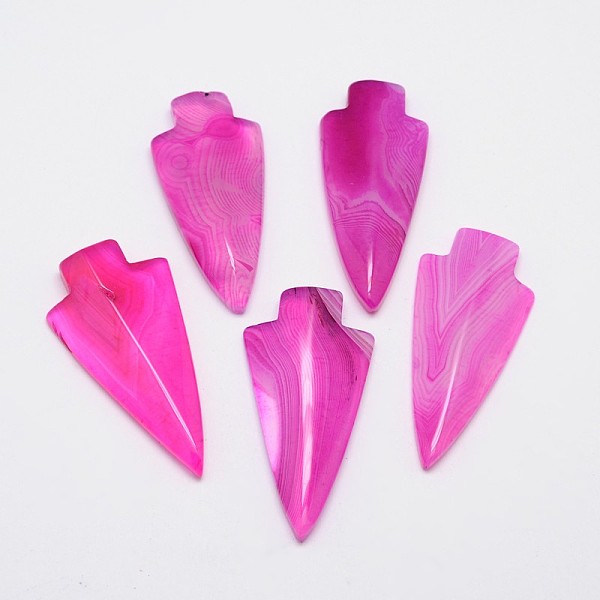

PandaHall Arrowhead Natural Agate Cabochons, Dyed, Mixed Color, 42~47x21~22x5~6mm Natural Agate Arrow Multicolor