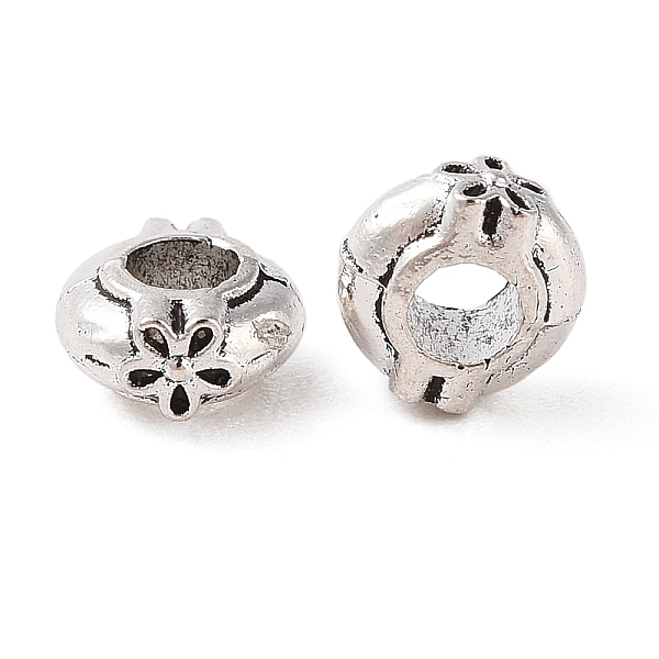 

PandaHall Tibetan Style Alloy Beads, Cadmium Free & Lead Free, Flat Round, Antique Silver, 6.5x3.4mm, Hole: 2.7mm, about 4545pcs/1000g Alloy...