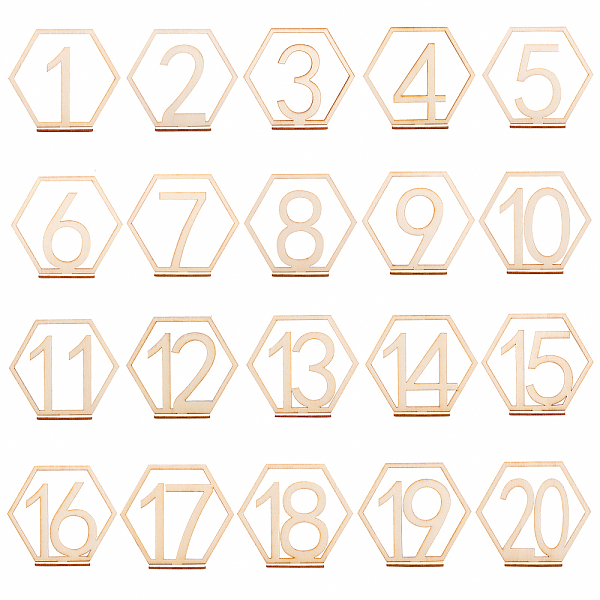 Wood Table Numbers Cards