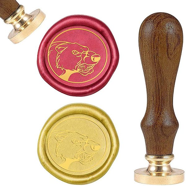 

PandaHall CRASPIRE Wax Seal Stamp Bear Retro Sealing Wax Stamp Animal with Removable Brass Head Wooden Handle for Envelope Card Package...