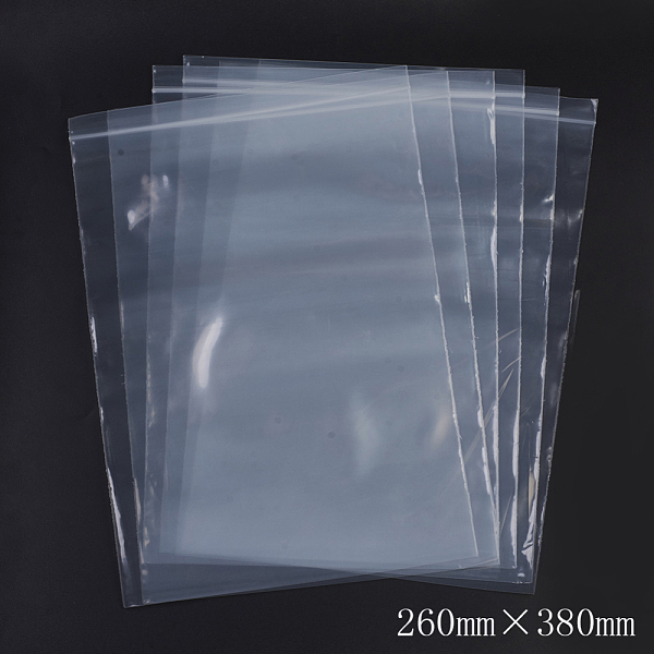 

PandaHall Plastic Zip Lock Bags, Resealable Packaging Bags, Top Seal, Self Seal Bag, Rectangle, White, 38x26cm, Unilateral Thickness: 3.9...