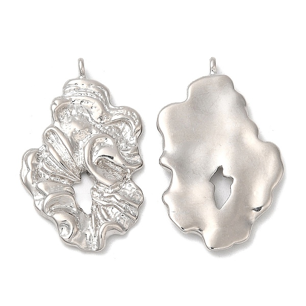 

PandaHall Brass Pendants, Nickel Free, Flower Charm, Real Platinum Plated, 26.5x15.5x2.5mm, Hole: 1mm Brass Flower