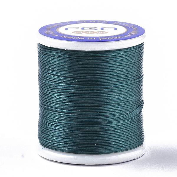 

PandaHall Nylon 66 Coated Beading Threads for Seed Beads, Teal, 0.1mm, about 54.68 yards(50m)/roll Nylon Cyan
