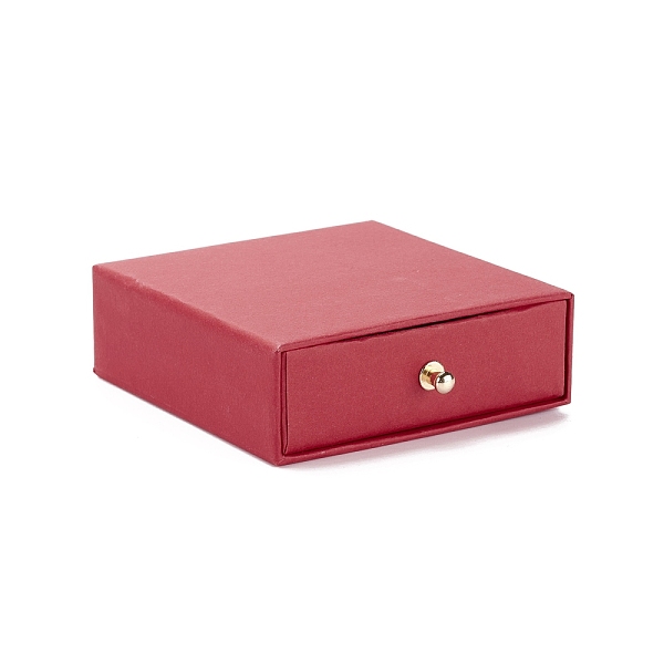 

PandaHall Square Paper Drawer Jewelry Set Box, with Brass Rivet, for Earring, Ring and Necklace Gifts Packaging, Indian Red, 9x9x3~3.2cm...