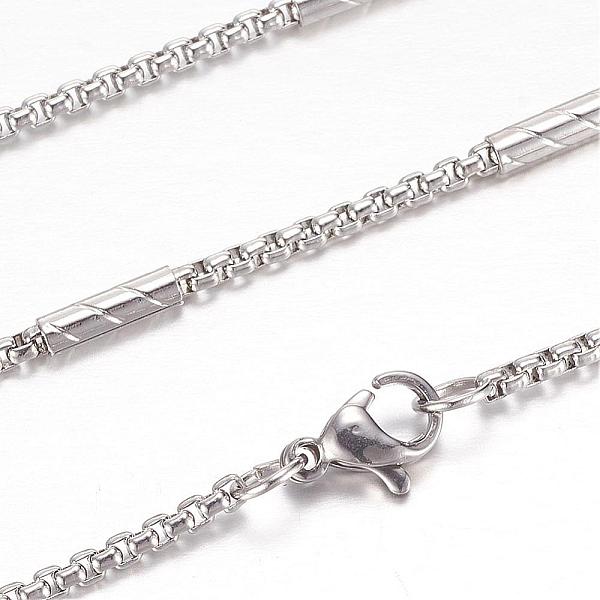 

PandaHall 304 Stainless Steel Box Chain Necklaces, with Lobster Claw Clasps, Stainless Steel Color, 19.4 inch(49.5cm), 2~2.5mm 304 Stainless...