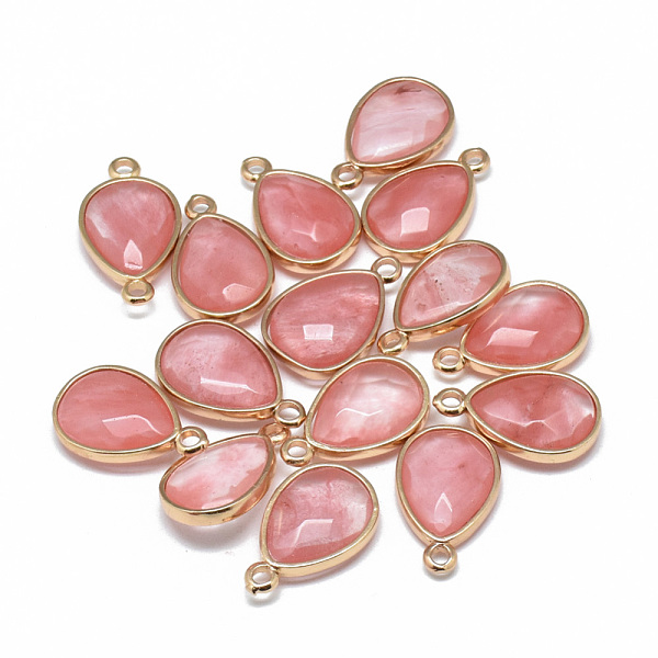 

PandaHall Cherry Quartz Glass Pendants, with Golden Tone Brass Findings, Faceted, teardrop, 23x14~15x6~7mm, Hole: 2mm Cherry Quartz Glass...