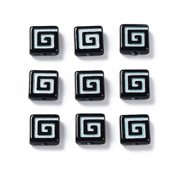 

PandaHall Opaque Acrylic Beads, Metal Enlaced, Square, Black, 8.5x8.5x3.5mm, Hole: 1.6mm, about 1980pcs/500g Acrylic Square Black