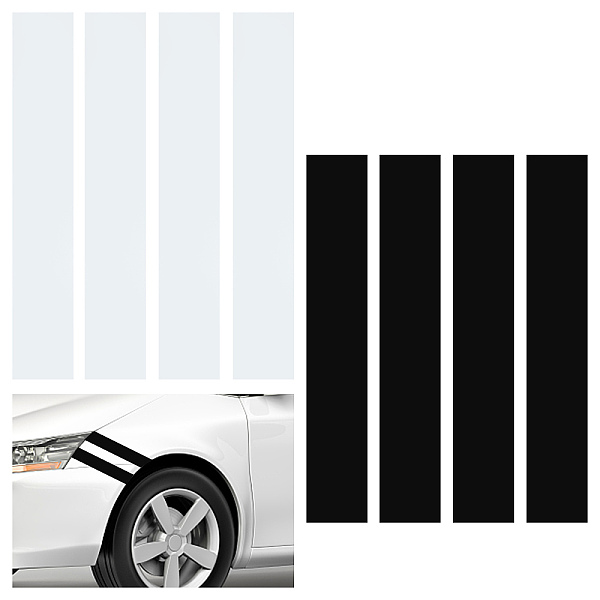 

PandaHall SUPERFINDINGS 2 Sets 2 Colors Reflective Waterproof PVC Car Stickers, with Adhesive Tape, For Car Decorations, Rectangle, Mixed..., Multicolor